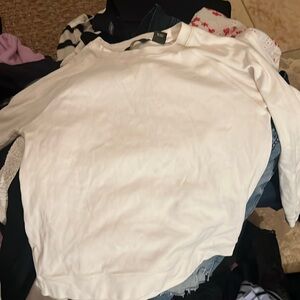 Eddie Bauer white sweatshirt top
